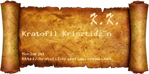 Kratofil Krisztián névjegykártya